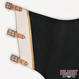 HILASON Pro Rodeo Bull Riding Chaps Genuine Leather Black