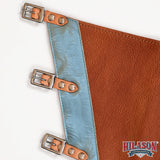 HILASON Pro Rodeo Bull Riding Chaps Genuine Leather Brown