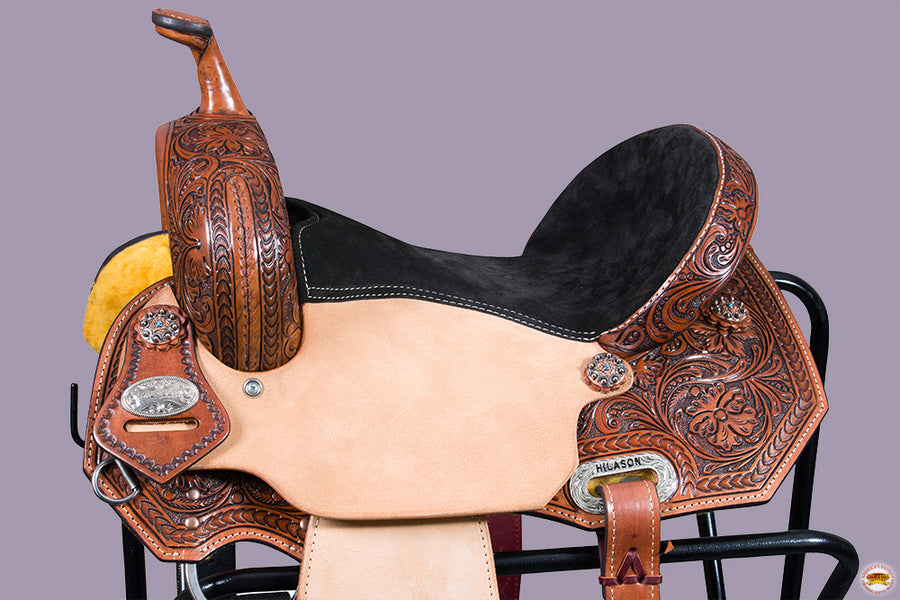 HILASON Western Horse Saddle American Leather Trail Barrel Brown