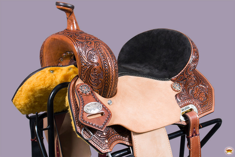HILASON Western Horse Saddle American Leather Trail Barrel Brown