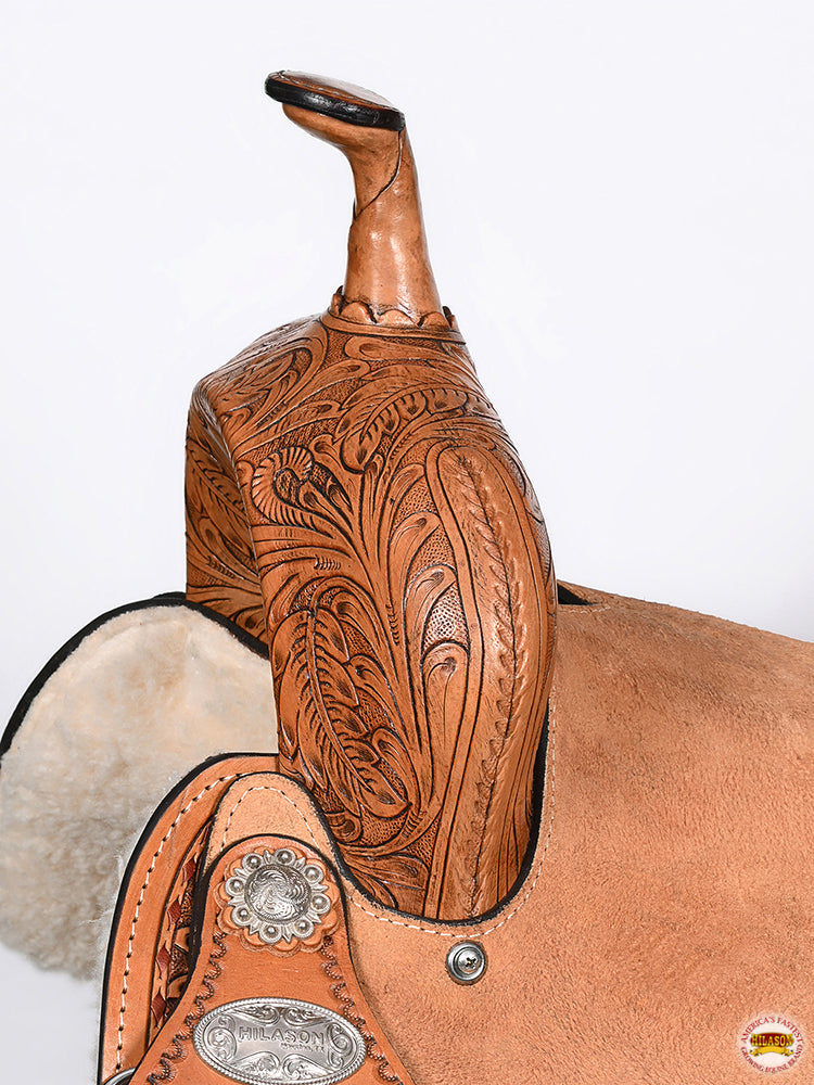 HILASON Flex Tree Western Horse Saddle in American Leather Barrel Trail | for Horses