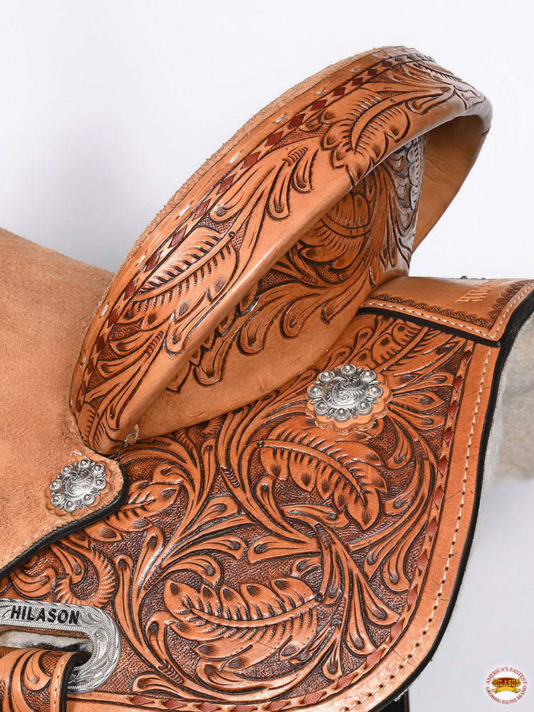 HILASON Flex Tree Western Horse Saddle in American Leather Barrel Trail | for Horses