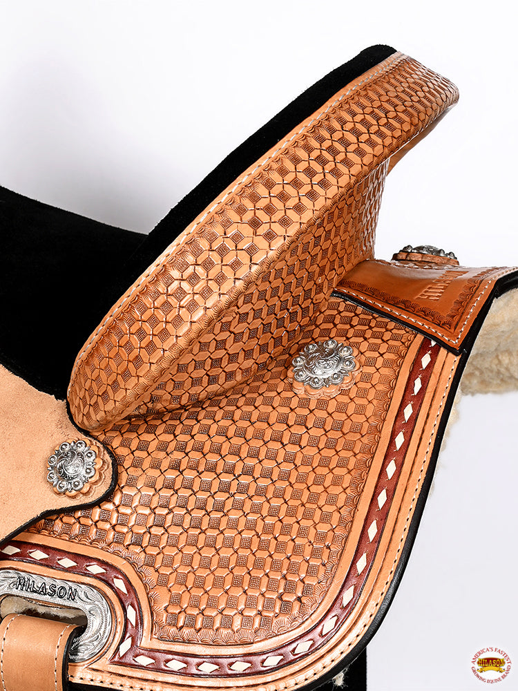 HILASON Flex Tree Western Horse Saddle in American Leather Barrel Trail | for Horses