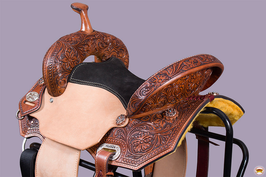 Hilason Western Horse Barrel Racing Wooden Tree American Leather Saddle