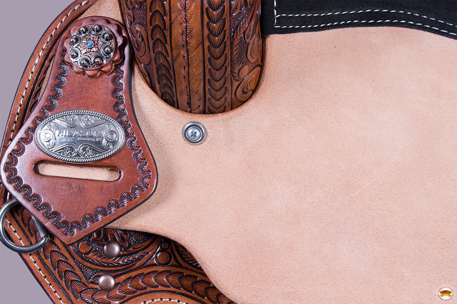 Hilason Western Horse Barrel Racing Wooden Tree American Leather Saddle