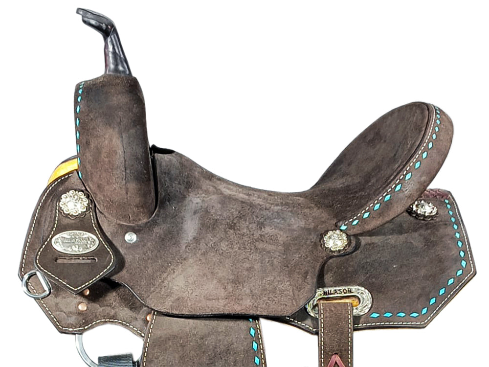 Hilason Flex Tree Western Horse Saddle American Leather Trail Barrel