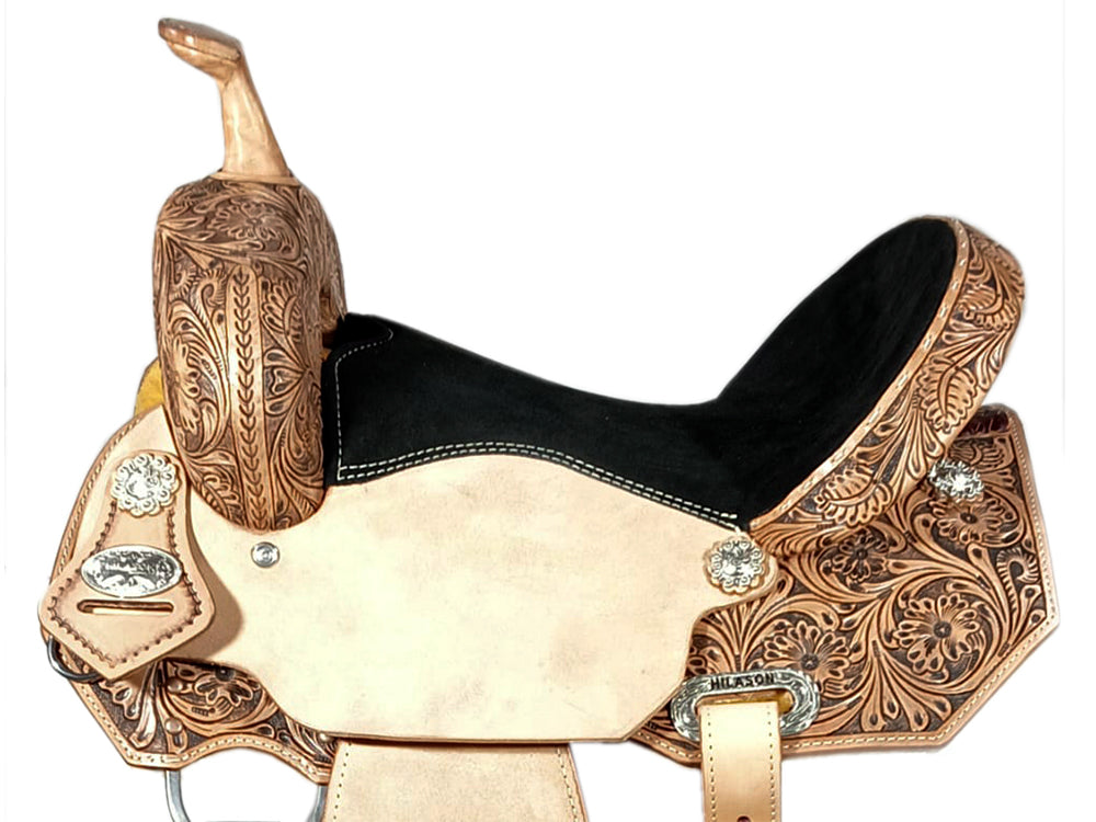 Hilason Flex Tree Western Horse Saddle American Leather Trail Barrel