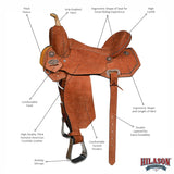 Hilason Western Horse Barrel Racing Wooden Tree American Leather Saddle