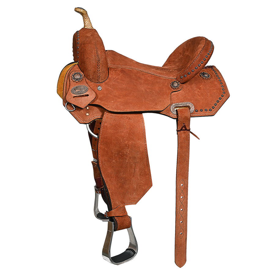 15 In Hilason Western Horse Barrel Racing Wooden Tree American Leather Saddle - Uhorse
