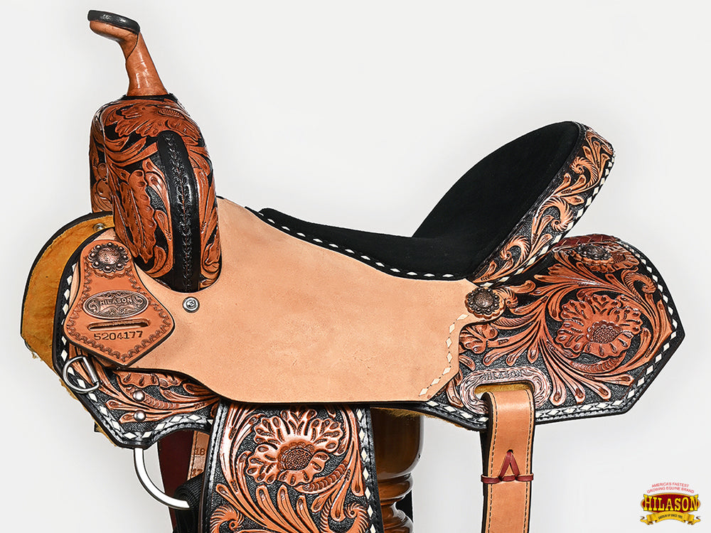 Hilason Western Horse Barrel Racing Wooden Tree American Leather Saddle
