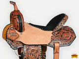Hilason Western Horse Barrel Racing Wooden Tree American Leather Saddle