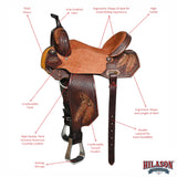 Hilason Western Horse Barrel Racing Wooden Tree American Leather Saddle