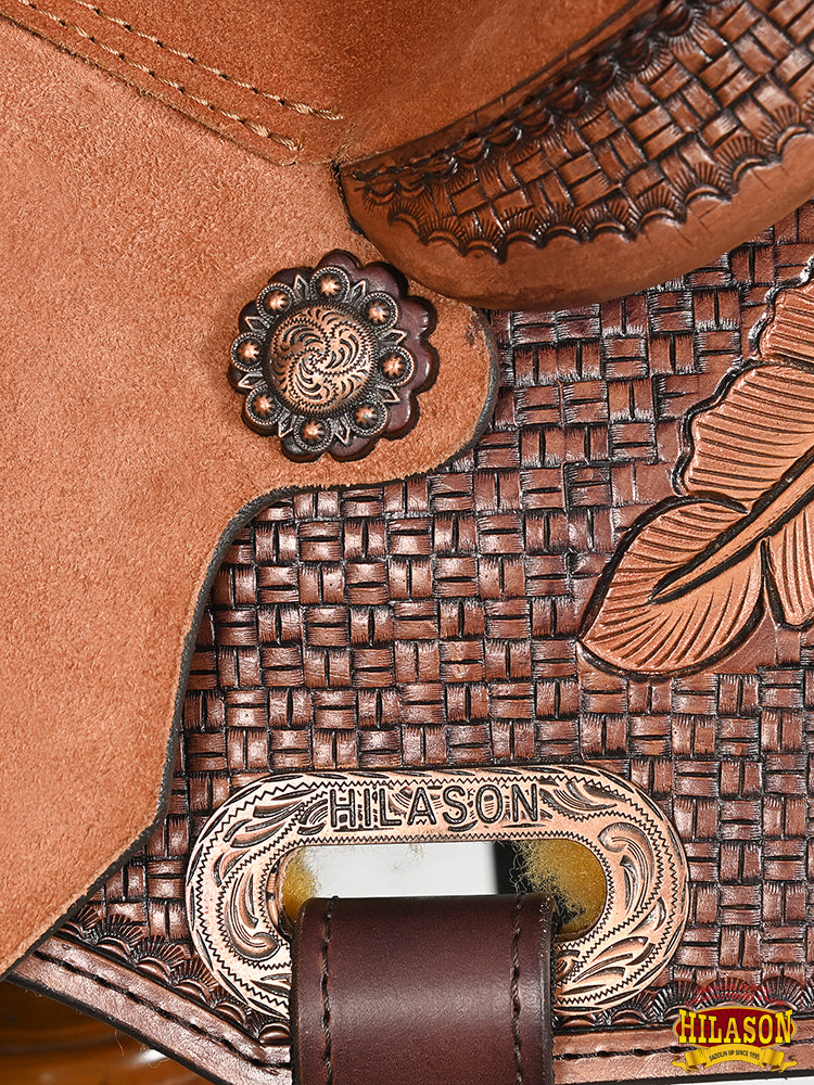 Hilason Western Horse Barrel Racing Wooden Tree American Leather Saddle