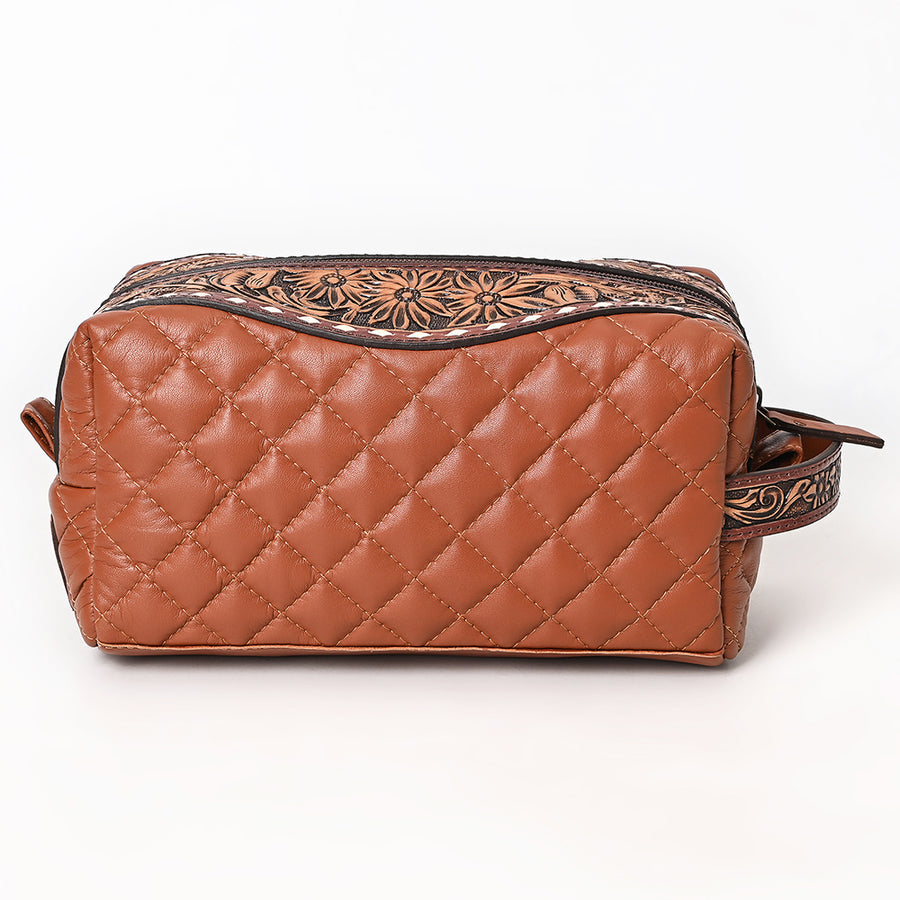 American Darling Toiletry Hand Tooled Genuine Leather Western Women Bag Handbag | Purse for