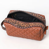 American Darling Toiletry Hand Tooled Genuine Western Leather Women Bag