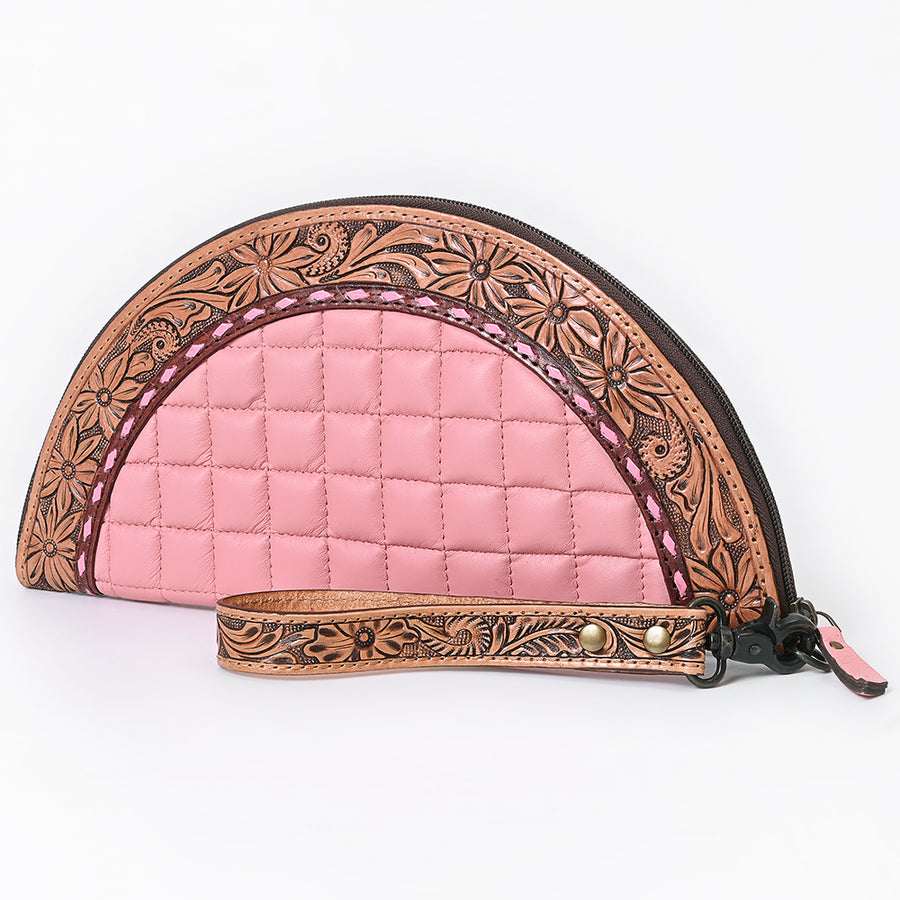 American Darling Western Leather Taco Bag with Hand-Tooled Details and Quilted Design - Uhorse