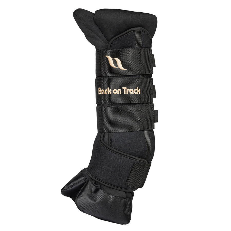 X-Lg Back On Track Horse Leg Pair Royal Quick Wraps Deluxe Polyester Black Flexible Protective Boots - Uhorse