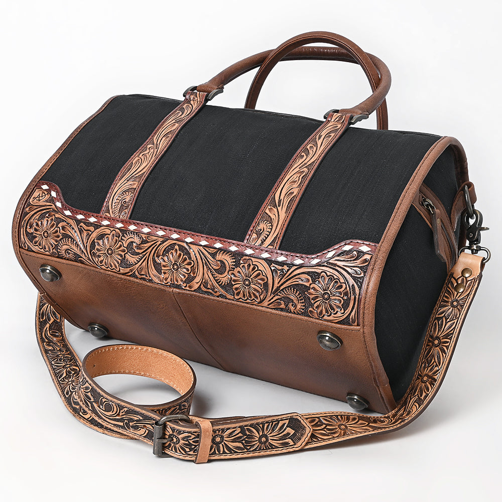 American Darling Duffel Hand Tooled Saddle Blanket Genuine Leather Women Bag Western Handbag Purse