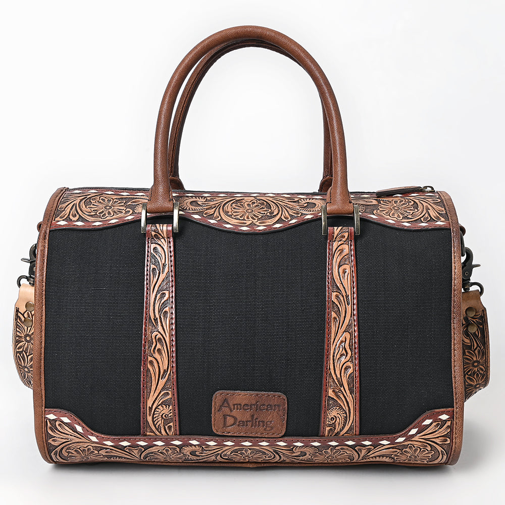 American Darling Duffel Hand Tooled Saddle Blanket Genuine Leather Women Bag Western Handbag Purse