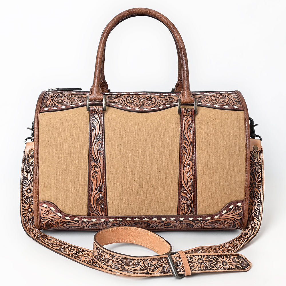 American Darling Duffel Hand Tooled Saddle Blanket Genuine Leather Women Bag Western Handbag Purse