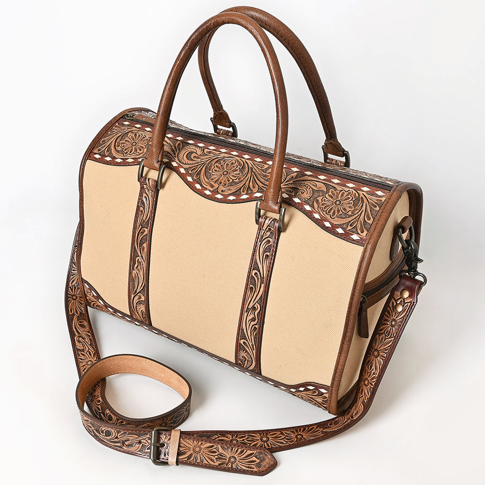 American Darling Duffel Hand Tooled Saddle Blanket Genuine Leather Women Bag Western Handbag Purse