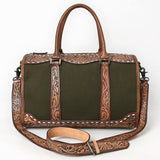 American Darling Duffel Hand Tooled Saddle Blanket Genuine Leather Women Bag Western Handbag Purse