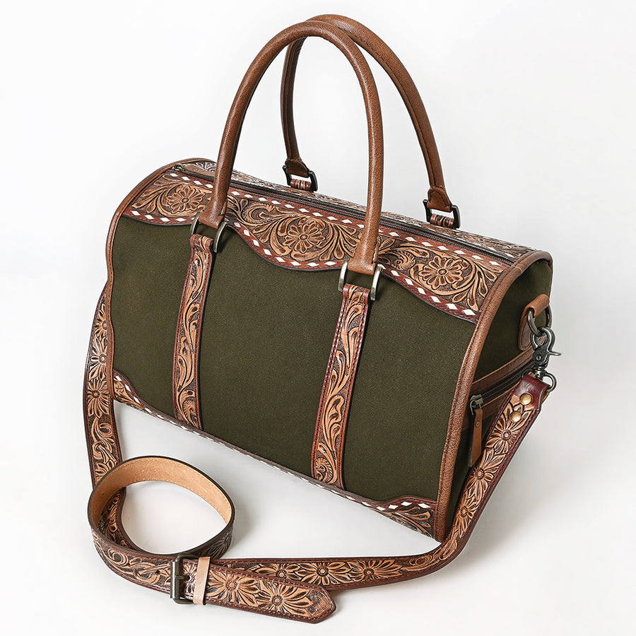 American Darling Duffel Hand Tooled Saddle Blanket Genuine Leather Women Bag Western Handbag Purse
