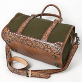 American Darling Duffel Hand Tooled Saddle Blanket Genuine Leather Women Bag Western Handbag Purse