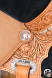 Hilason Flex Tree Western Horse Saddle American Leather Trail Barrel Oiled Tan With Floral Hand Carved