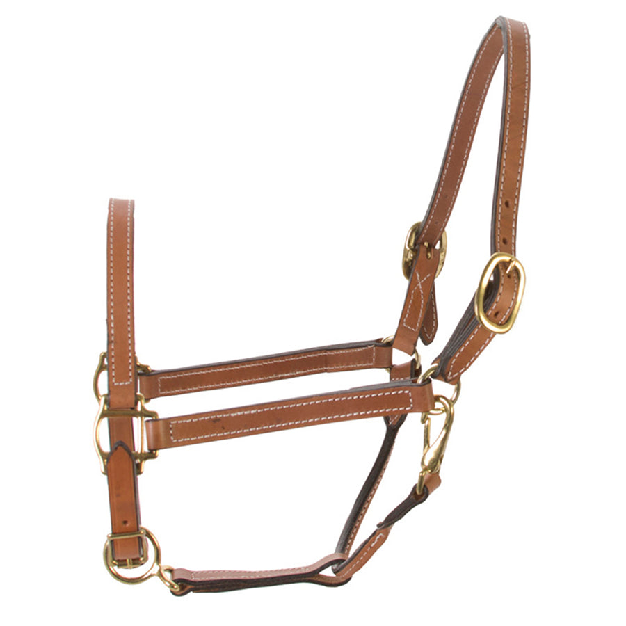 Hilason Western Horse Comfortable and Flexible Halter 3/4 In Width Genuine Leather Brown - Uhorse