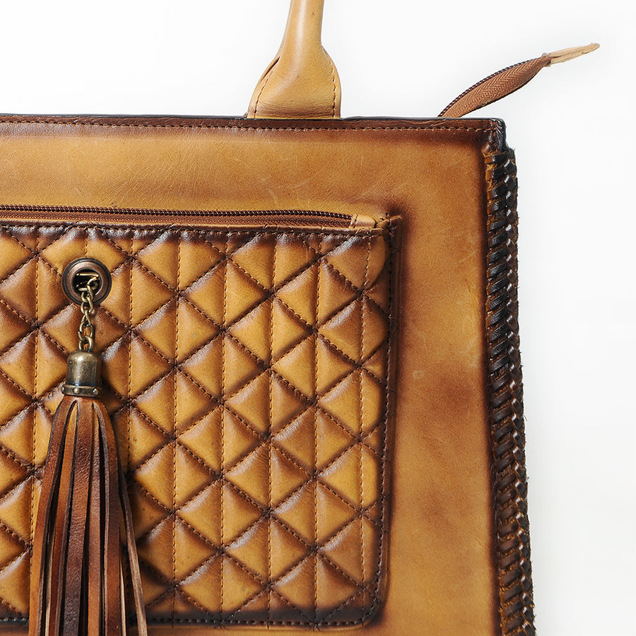 American Darling Tote Bag Beautifully Quilted Genuine Leather women