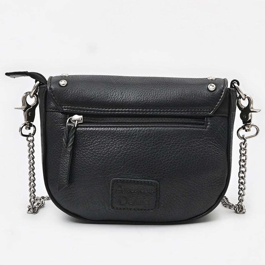 American Darling Small Cross body Bag Western Genuine Leather Purse with Riveted Accents Fringes and YKK Zipper for Women