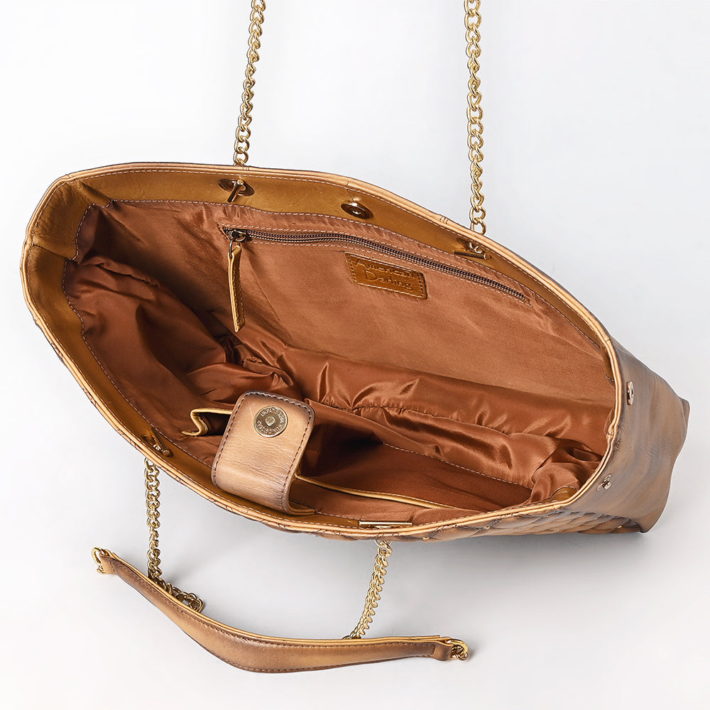 American Darling Tote Chain Strap Genuine Leather Women Bag Western Handbag Purse |