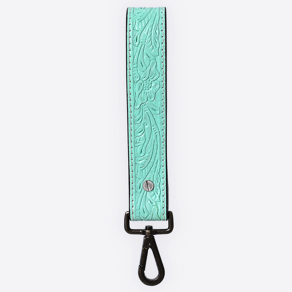 American Darling ADKR217 Hand Tooled Genuine Leather Wristlet Key Ring