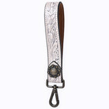 American Darling ADKR217 Hand Tooled Genuine Leather Wristlet Key Ring