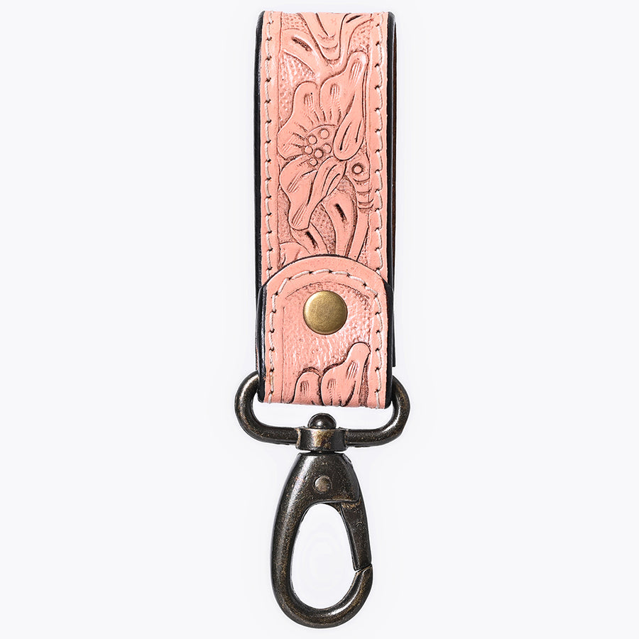 American Darling Hand Tooled Genuine Leather Wristlet Key Ring
