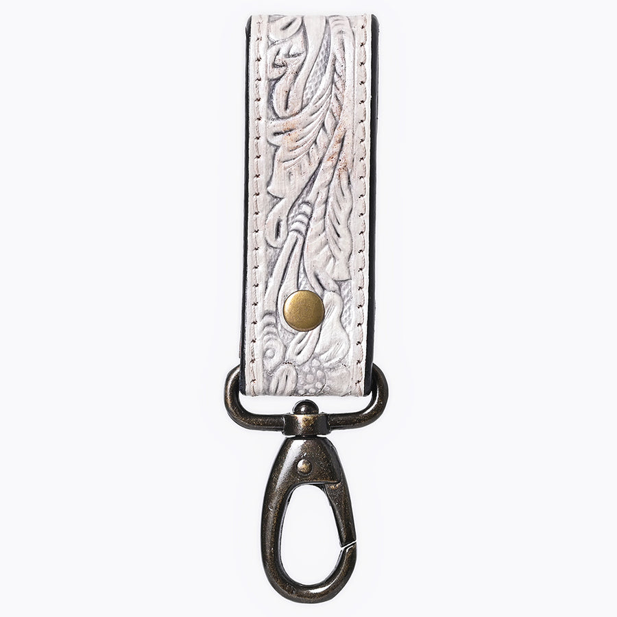 American Darling Hand Tooled Genuine Leather Wristlet Key Ring