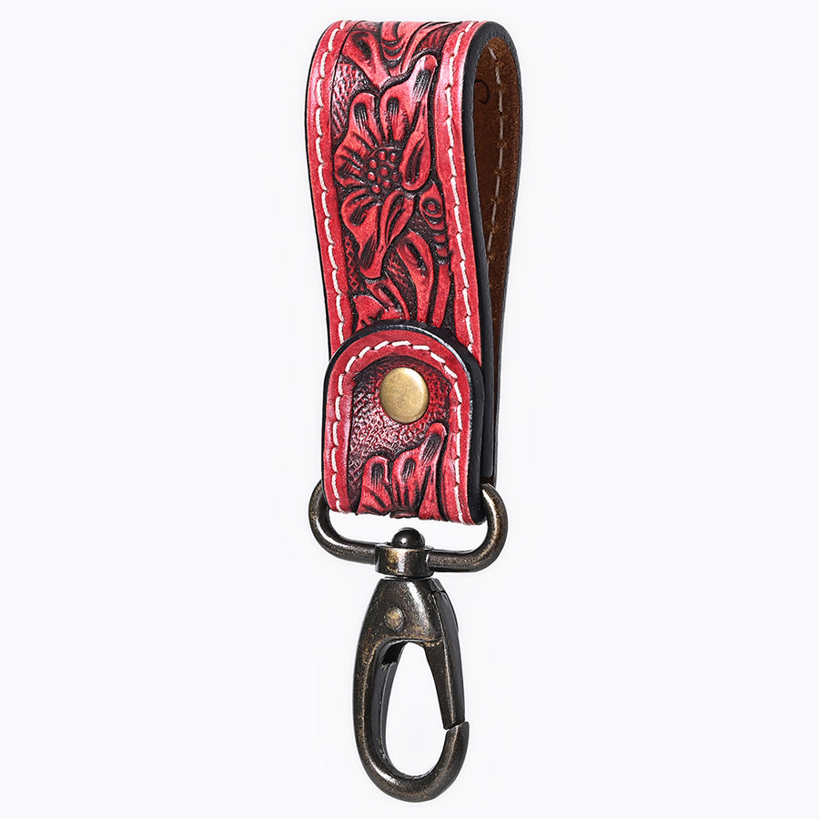 American Darling ADKR218 Hand Tooled Genuine Leather Wristlet Key Ring - Uhorse
