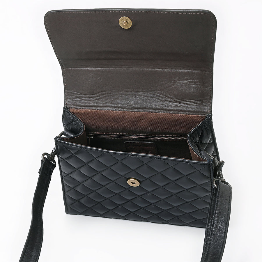 American Darling Messenger Bag Hand Tooled Floral Carved Quilted Genuine Leather Western Crossbody for Women