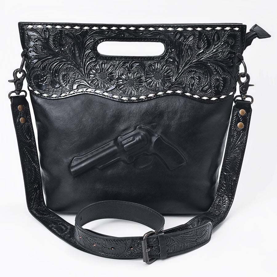 American Darling Clutch Bag Hand Tooled Floral Carved Buck Stitched Genuine Leather Western Crossbody for Women