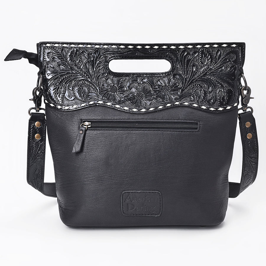 American Darling Clutch Bag Hand Tooled Floral Carved Buck Stitched Genuine Leather Western Crossbody for Women