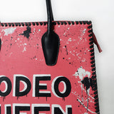 Never Mind Tote Hand Painted Genuine Cowhide Leather Women Bag Western Handbag Purse