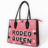 Never Mind Tote Hand Painted Genuine Cowhide Leather Women Bag Western Handbag Purse