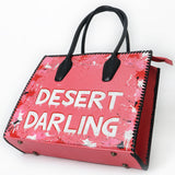 Never Mind Tote Hand Painted Genuine Cowhide Leather Women Bag Western Handbag Purse