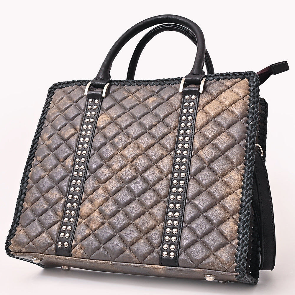American Darling Briefcase Quilted Genuine Leather Women Bag Western Handbag
