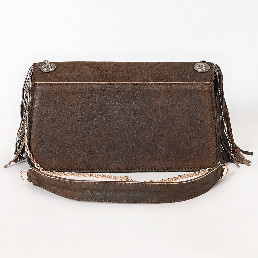 American Darling Quilted Leather Cross body Bag - Hand Tooled Floral Carved Buck Stitched Eco-Friendly Vegetable Tanned Purse