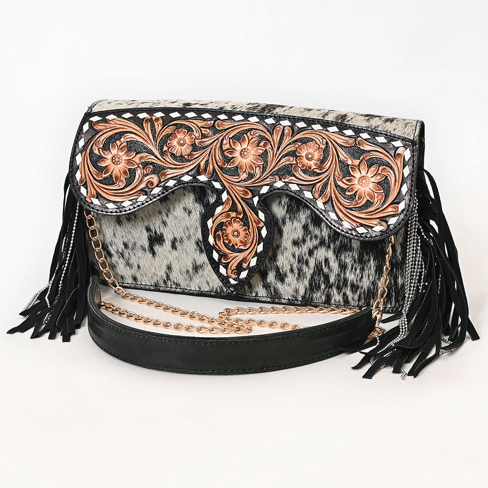 American Darling Crossbody Hand Tooled Hair On Genuine Leather Women Bag Western Handbag Purse