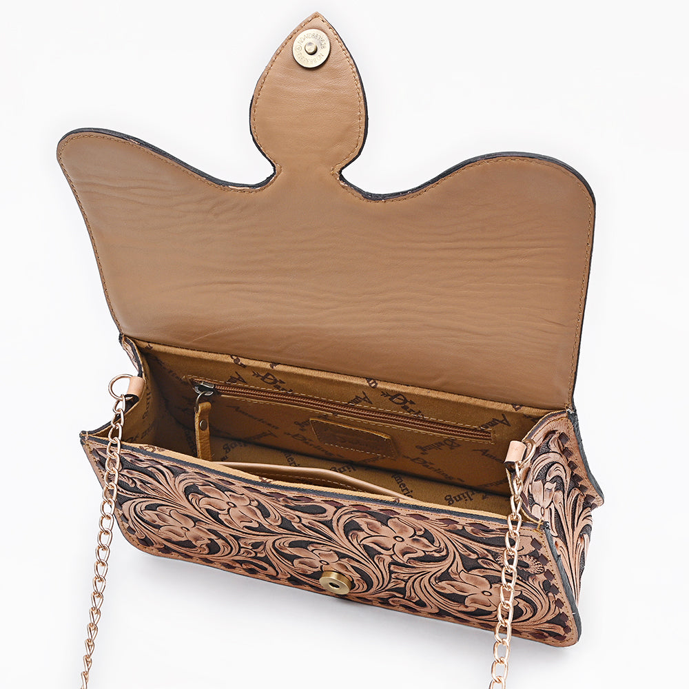 American Darling Small Crossbody Bag Beautifully Hand Tooled Leather women