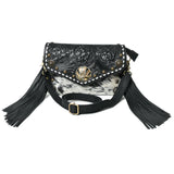 American Darling Small Crossbody Beautifully Hand Tooled Hair on Leather women handbag Purse