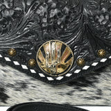 American Darling Small Crossbody Beautifully Hand Tooled Hair on Leather women handbag Purse